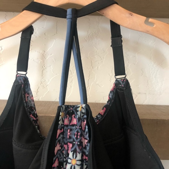 Cacique Swim|Tank bikini swimwear in colorful blue tropical floral print•PLUS - Picture 5 of 9